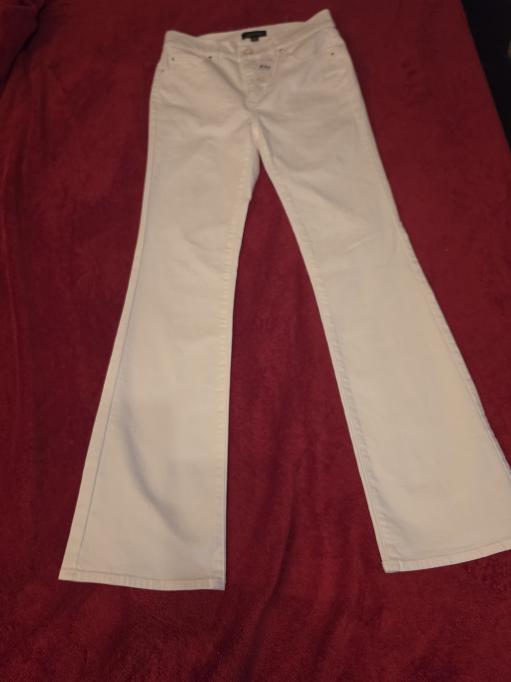NWT Ann Taylor White Flare Leg Denim Jeans Size 2 High Rise Pants